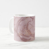 Flüssiger Marmor: Rose Gold Artistry. Kaffeetasse (Vorderseite Links)