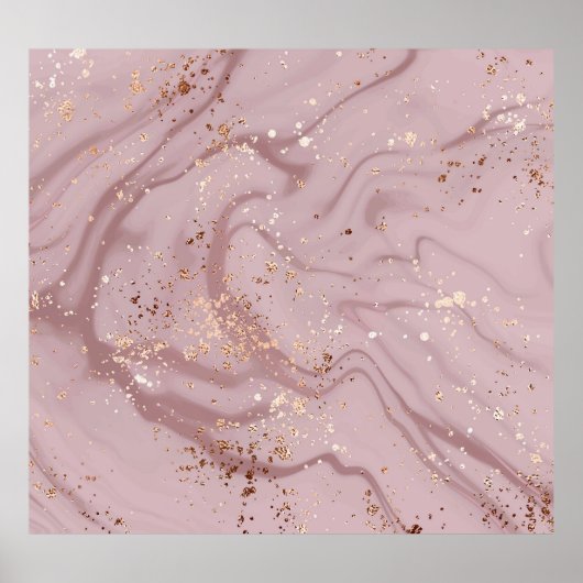 Flüssiger Marmor: Rose Gold Artistry. Poster (Vorne)