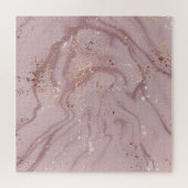 Flüssiger Marmor: Rose Gold Artistry. Puzzle (Horizontal)