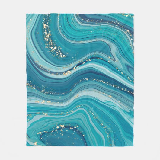 Flüssiger Marmor und Glitzer Fleece Blanket (Vorderseite)