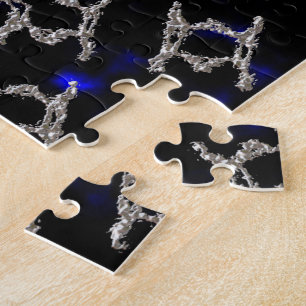 Flüssiger Metal Gold und Silver Mandela Puzzle