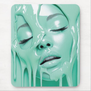 Flüssiger Minztraum Mädchen Abstrakte Kunst Mousepad