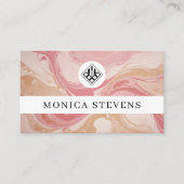 Flüssiger rosa Marmor Visitenkarte (Vorderseite)