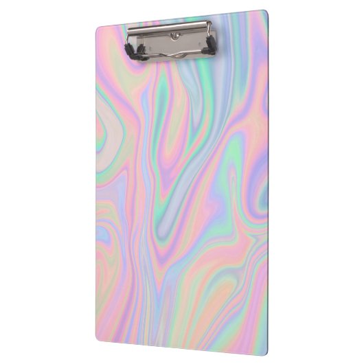 Flüssiger schillernder Einhorn-Farbentwurf Klemmbrett (Links)