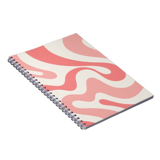 Flüssiger Swirl, Abstrakt in weichrosa Notizblock (Rechte Seite)