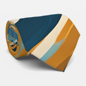 Flüssiger Swirl Ochre Blue Trippy Muster Krawatte (Gerollt)