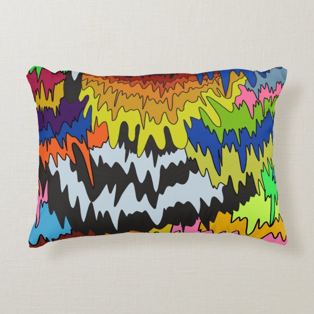 Flüssiger Tropfen Farbiges, erdbewachsenes, trippi Dekokissen (Vorderseite)