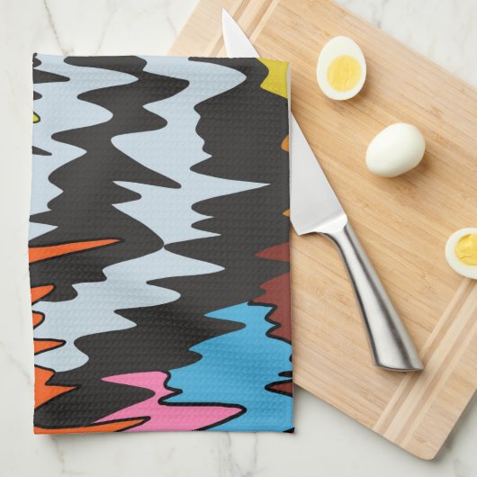 Flüssiger Tropfen Farbiges, erdbewachsenes, trippi Geschirrtuch (Viertel Falte)