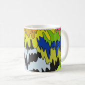 Flüssiger Tropfen Farbiges, erdbewachsenes, trippi Kaffeetasse (VorderseiteRechts)