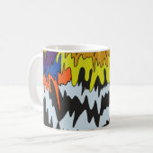 Flüssiger Tropfen Farbiges, erdbewachsenes, trippi Kaffeetasse (Vorderseite Links)