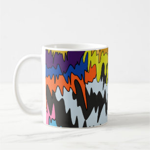 Flüssiger Tropfen Farbiges, erdbewachsenes, trippi Kaffeetasse