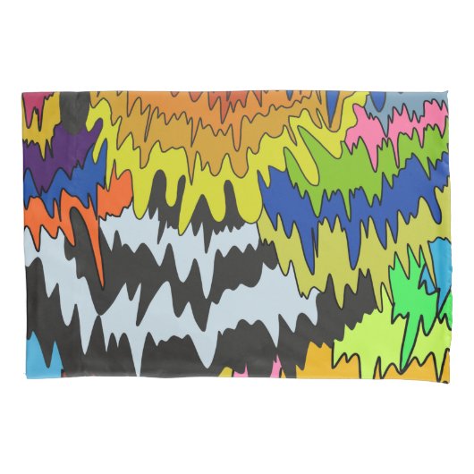 Flüssiger Tropfen Farbiges, erdbewachsenes, trippi Kissenbezug (Vorderseite)