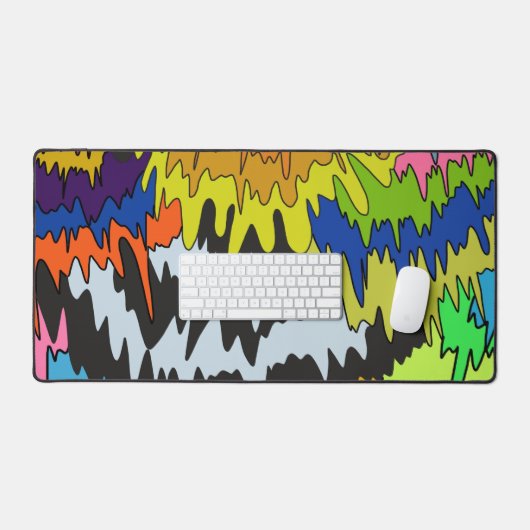 Flüssiger Tropfen Farbiges, erdbewachsenes, trippi Schreibtischunterlage (Tastatur & Maus)