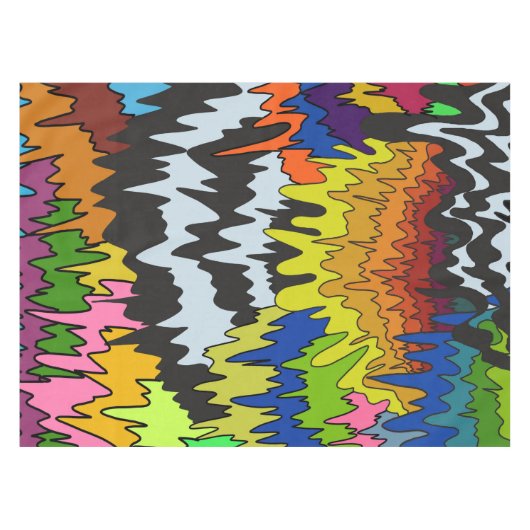 Flüssiger Tropfen Farbiges, erdbewachsenes, trippi Tischdecke (Vorderseite (Horizontal))