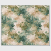 Flüssiges Aquarell Grüner Wald Abstraktes Muster Geschenkpapier (Flach)