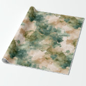 Flüssiges Aquarell Grüner Wald Abstraktes Muster Geschenkpapier (Ungerollt)