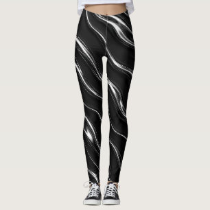 Flüssiges Chrome-Bewegungsmuster   Futuristische F Leggings