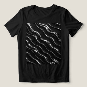 Flüssiges Chrome-Bewegungsmuster Futuristische F Tri-Blend Shirt