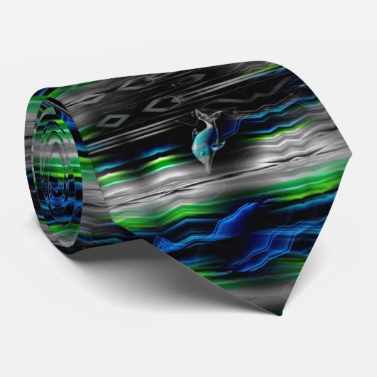 Flüssiges Erschütterungs-Delphin-Neon Krawatte (Gerollt)