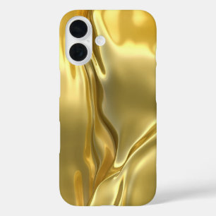 Flüssiges Gold Abstract Schimmer iPhone 16 Hülle