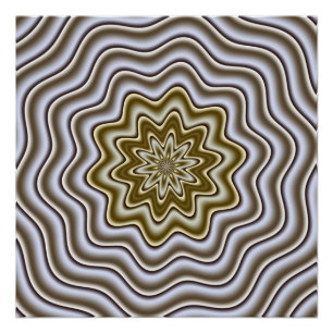 Flüssiges Gold und Silber Hypnotische Metallische Poster