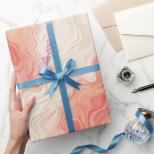 Flüssiges Korallen-Pfirsich-Wasser-Flow-Abstraktes Geschenkpapier