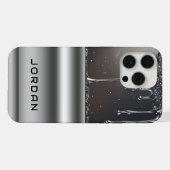 Flüssiges Tröpfchen glänzendes metallisches ästhet iPhone Hülle (Rückseite (Horizontal))