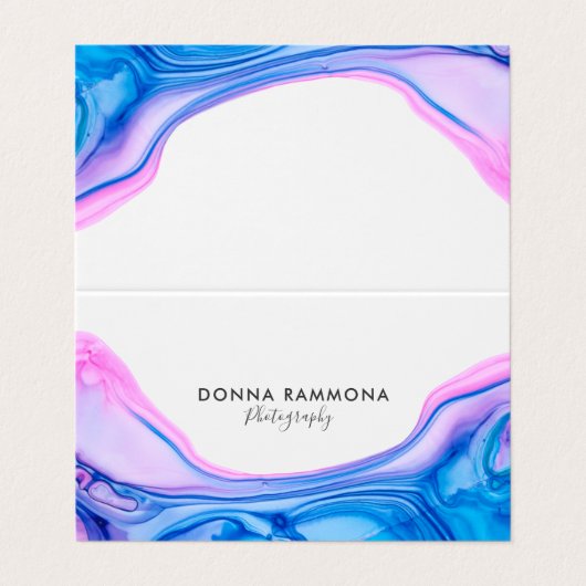 Flüssigfarbgegossfarbe Visitenkarten (Außenseite Aufgefaltet)