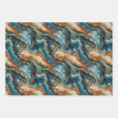 Flüssiggeologische Formationen mit dynamischer Blu Geschenkpapier Set (Vorderseite 3)