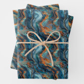 Flüssiggeologische Formationen mit dynamischer Blu Geschenkpapier Set (Beispiel)