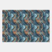 Flüssiggeologische Formationen mit dynamischer Blu Geschenkpapier Set (Vorderseite)