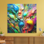 Flüssigkeit, Glossie, Blasen Leinwanddruck (Insitu (Wohnzimmer))