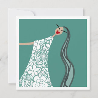 Flüssigkeit in weißen Blumen Glam Fashion Art Card Einladung
