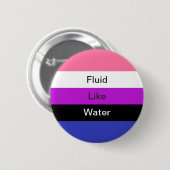 Flüssigkeit mögen Wasser Genderfluid Stolz-Knopf Button (Vorne & Hinten)
