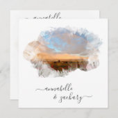 ** FLÜSSIGKEIT + UAWG - QR RAINBOW AR11 BEACH WEDD EINLADUNG (Vorne/Hinten)