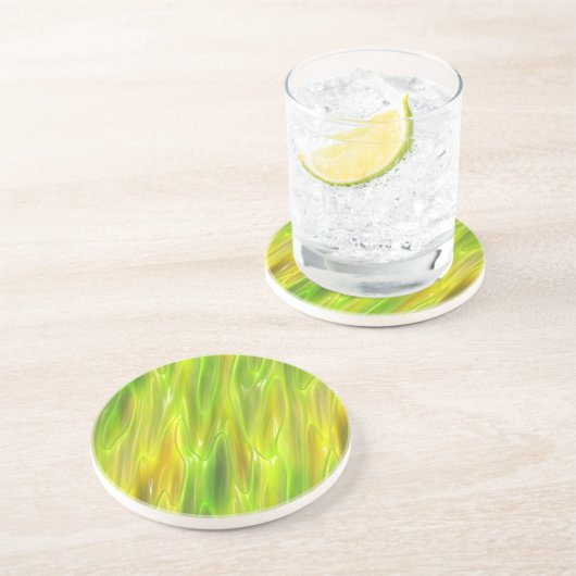 Flüssigkeits-Gelb Sandstein Untersetzer (Seite)