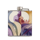 Flüssigkeitslinien lila und goldfarben, abstrakt flachmann (Rückseite)