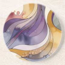 Flüssigkeitslinien lila und goldfarben, abstrakt