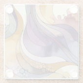 Flüssigkeitslinien lila und goldfarben, abstrakt glasuntersetzer (Rückseite)