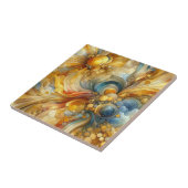 Flüssigkeitslinien und Kreise Goldene Abstrakte Wa Fliese (Seite)