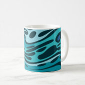 Flüssigkeitsplanung mit Blauer- und Aqua-Formen Kaffeetasse (VorderseiteRechts)