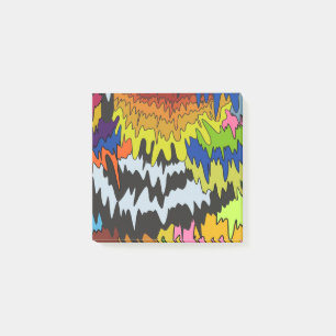 Flüssigkeitstropfen Farbige Groovy-Streifen-Trippy Post-it Klebezettel