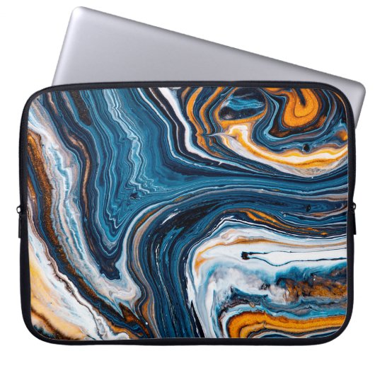 Flüssigkunsttextur. Hintergrund mit abstrakter Mis Laptopschutzhülle (Vorderseite)