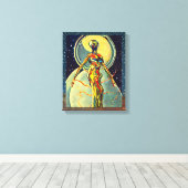 Flüssigmetall-Alien Abstrakte Himmelskunst Leinwanddruck (Insitu (Holzboden))