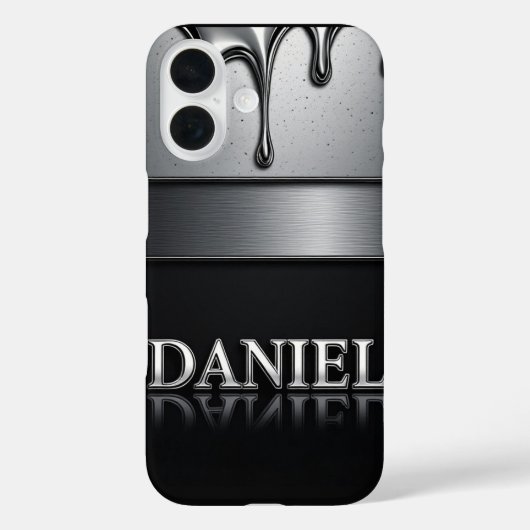 💧 Flüssigmetall “Daniel” Fließend tropfendes Chro Case-Mate iPhone Hülle (Rückseite)