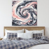 Flüssigmetall, in Rosa, Grau und Schwarz Abstrakt Leinwanddruck (Insitu (Schlafzimmer))