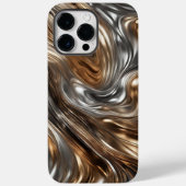 Flüssigmetall Luxe: Abstraktes Silber & Gold Case-Mate iPhone Hülle (Rückseite)