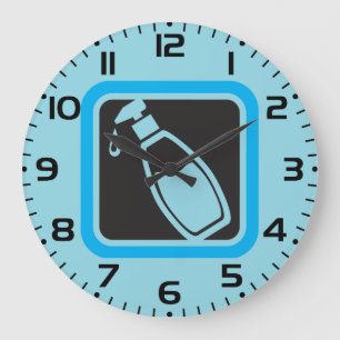 Flüssigseifenspender-Pumpflaschen-Symbol Große Wanduhr