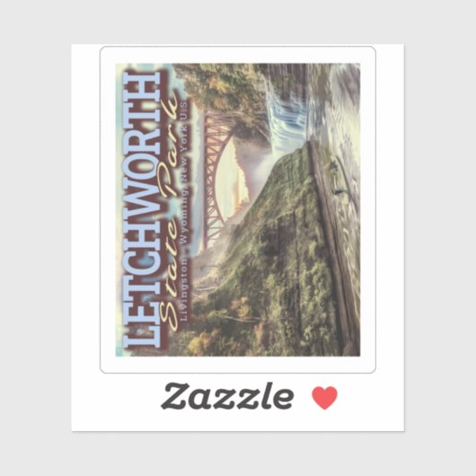 FLUSSKANOEING - LETCHWORTH STAAT PARK - NEW YORK AUFKLEBER (Blatt)