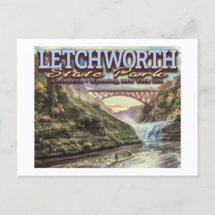 FLUSSKANOEING - LETCHWORTH STAAT PARK - NEW YORK POSTKARTE
